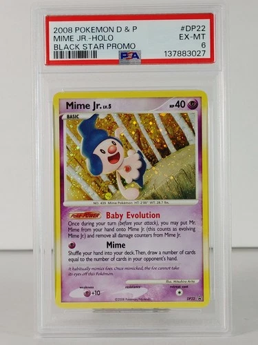 Mime Jr. - Cosmo Holo/swirl - DP Black Star Promo - POKEMON - DP22 - 2006 PSA 6