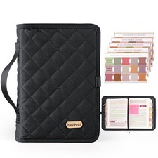 BellaHold Adjustable Bible Cover with 75 Tabs - Case Black