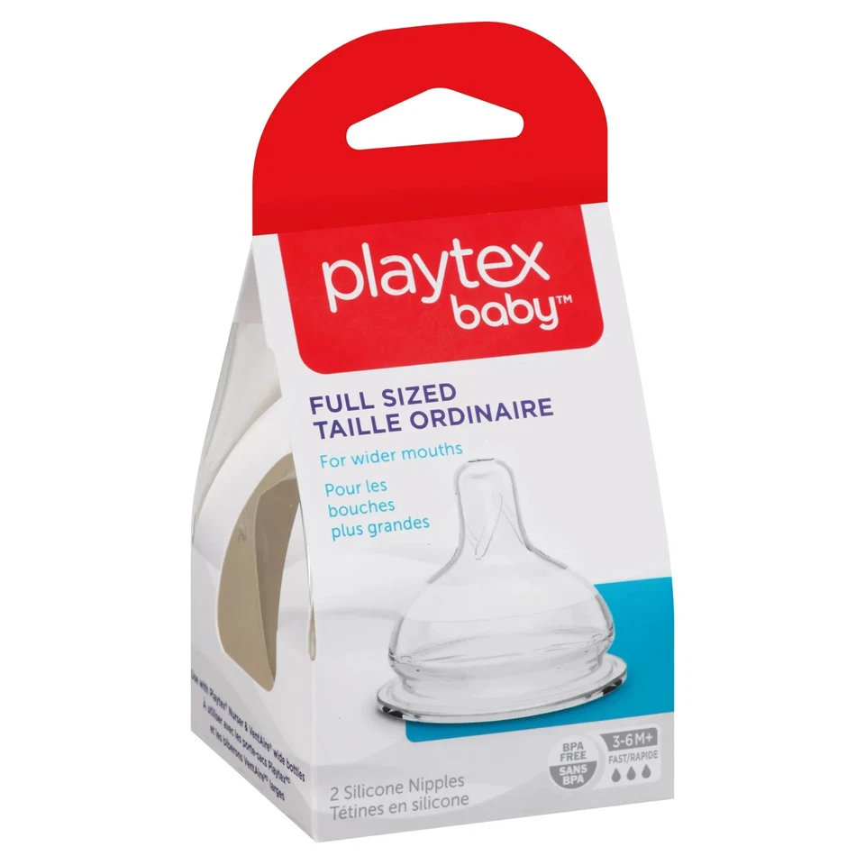 Соски Playtex Fast Flow упаковка 2 шт. | силиконовые без бисфенола А | полноразмерные | новые детские - Изображение 3 из 4
