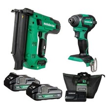 Metabo HPT 18V MultiVolt Brad Nailer + Impact Driver Combo Kit, KC18DEXQD