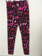 No Boundaries Ankle Leggings Size S to M Black Pink Red Love Hearts New w Tags