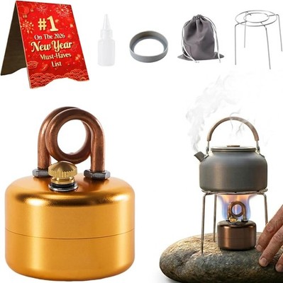 Mini Alcohol Camping Stove Lightweight Brass & Aluminum Spirit Burner with Stand
