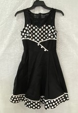 Vintage Retro 50's Look Dress Woman's L Swing Polka Dot Lace Bbonlinedress