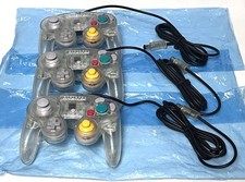 3x Nintendo GameCube Controller Clear OEM DOL...