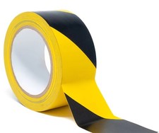 Hazard Tape Black and Yellow 50mm x 33m Tape Self Adhesive Heavy Duty! x1