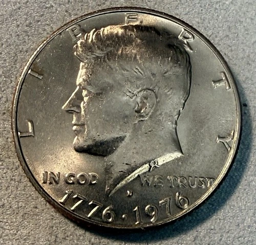 1776-1976-D Kennedy Half Dollar 50c BU-w/filled In Mint Mark. MS Condition Nice