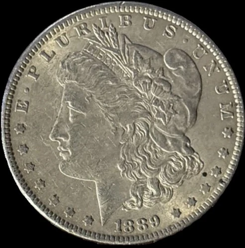 1889 $1 Morgan Silver Dollar 90% Fine Silver AU Almost Uncirculated