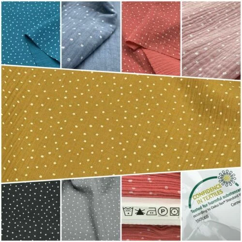 Handarbeitsstoffe Meterware mit Baumwolle und den Gaze/Mull