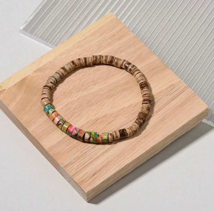 Pulsera de colección de 6 mm de cuentas de jaspe imperial de madera de curación Reiki para mujeres y hombres regalos Foto 3 de 4