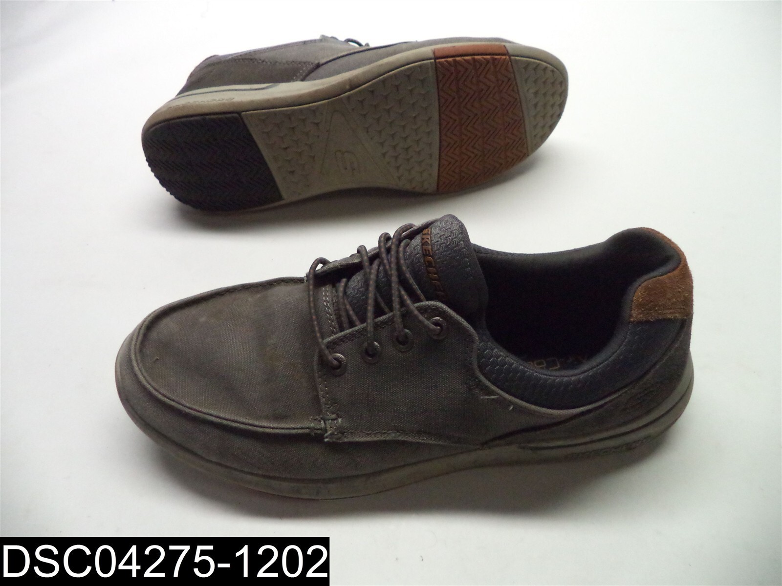 Size 11 Men's Skechers Charcoal Gray Relaxed Fit Boat Shoes 65493/CHAR