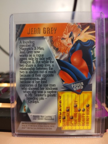 1995 Fleer Marvel Metal Trading Card - Jean Grey #6 - Picture 2 of 2