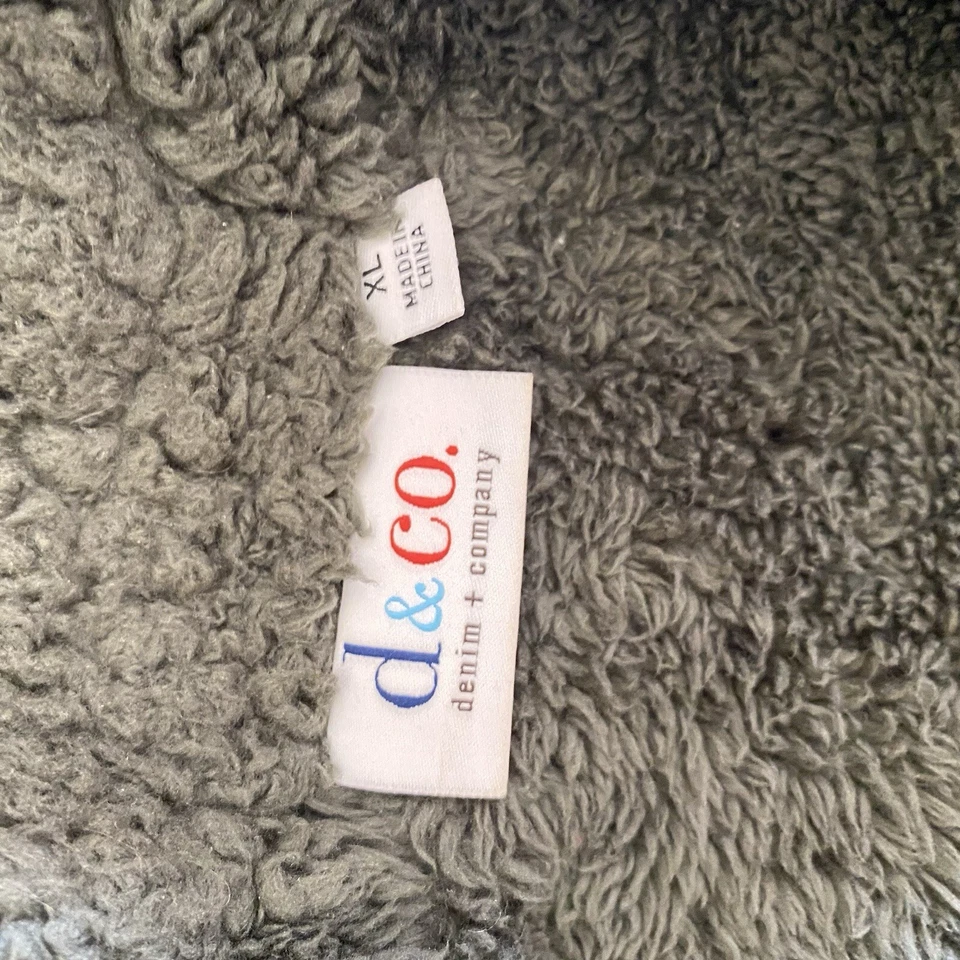 Chaleco Acolchado D&Co Imitación Piel Sherpa Forrado Mujer Talla XL Verde Oliva Profundo Cremallera Foto 4 de 4