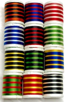 GUDEBROD Rod Winding Nylon Dual-Color Space Dye 50 Yard Spool Type E - You Pick