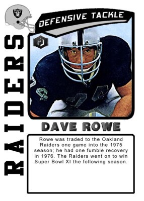 ACEO DAVE ROWE OAKLAND RAIDERS CUSTOM HAND MADE ART CARD | eBay