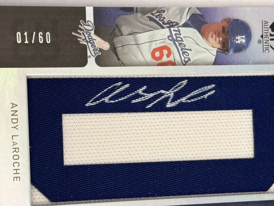 Andy LaRoche 2007 SP Authentic By The Letter D Signatures Auto Patch 01/60 Card - Image 2 of 4