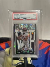 2022 Pro Set Draft Bryce Young MTL.CP. VIP-Black Crystal Psa 9