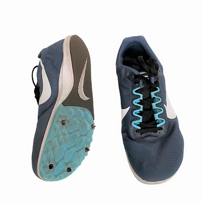 Nike Zoom Rival D Distance Track Running Shoes Size 9.5 Spikes Navy Blue w/ Tool