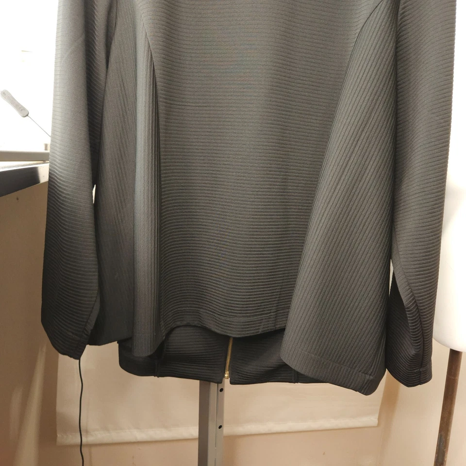 Avenue Ribbed Full Zip Jacket Womens 30/32 Black High Neck Long Sleeve Stretch - Image 4 of 4