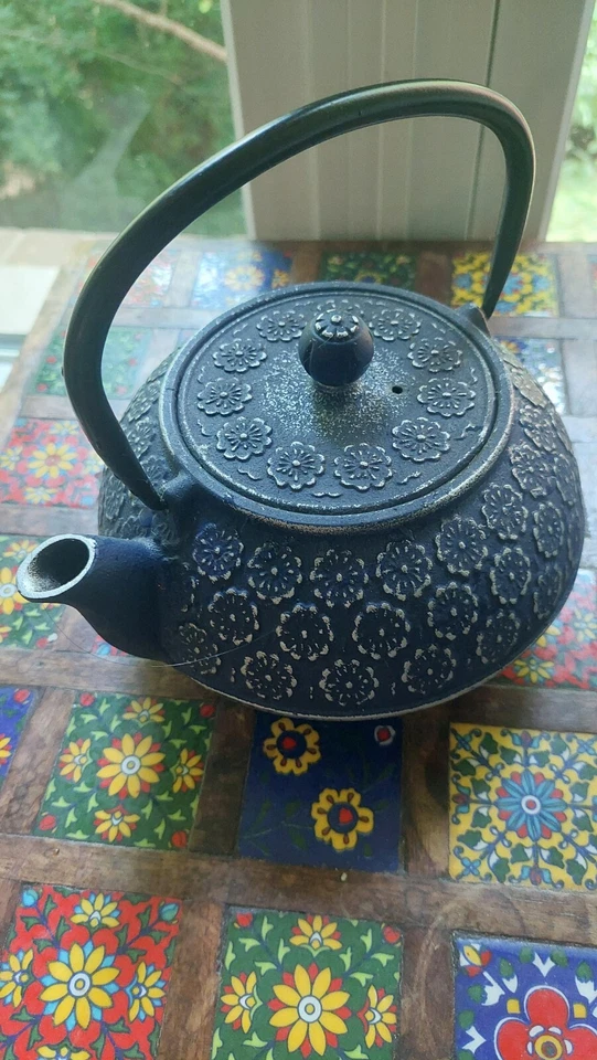 Tetera de hierro fundido Blue Primula con infusor nueva sin caja Foto 3 de 4