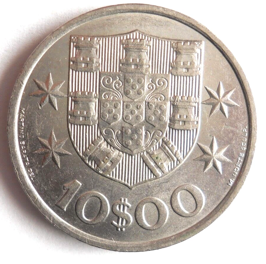 1973 PORTUGAL 10 ESCUDOS - Excellent Uncommon Coin - FREE SHIP - Portugal Bin #1 - Image 2 of 2