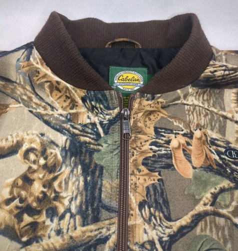 Cabelas Seclusion 3D Camo Zip Thinsulate Bomber Coat Hunting Jacket Mens Large - Picture 3 of 5