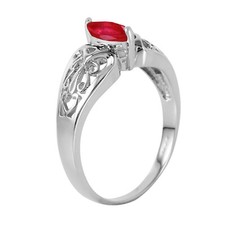 18K. SOLID GOLD FILIGREE RING WITH NATURAL RUBY