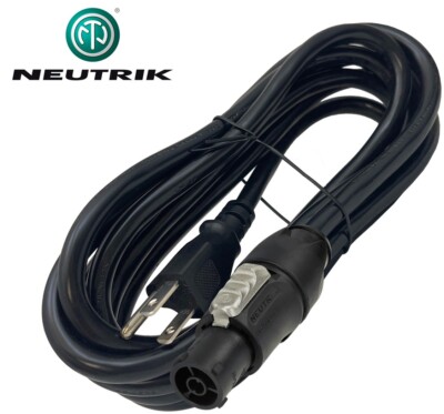 NEUTRIK TRUE1 POWER CORD 14 AWG UL 3Prong 5-15P to PowerCON NAC3FX-W-TOP, 1-25ft