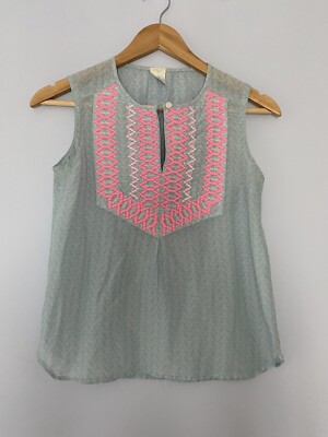 Crewcuts Kids Sleeveless Blouse Blue and Pink Size 12