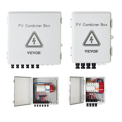 VEVOR 4/6 String Solar PV Combiner Box 15A Circuit Breaker for Solar Panel Kit