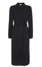 Whistles Montana Black Shirt Dress UK 8  Midi  RRP  129 Long Sleeved VGC