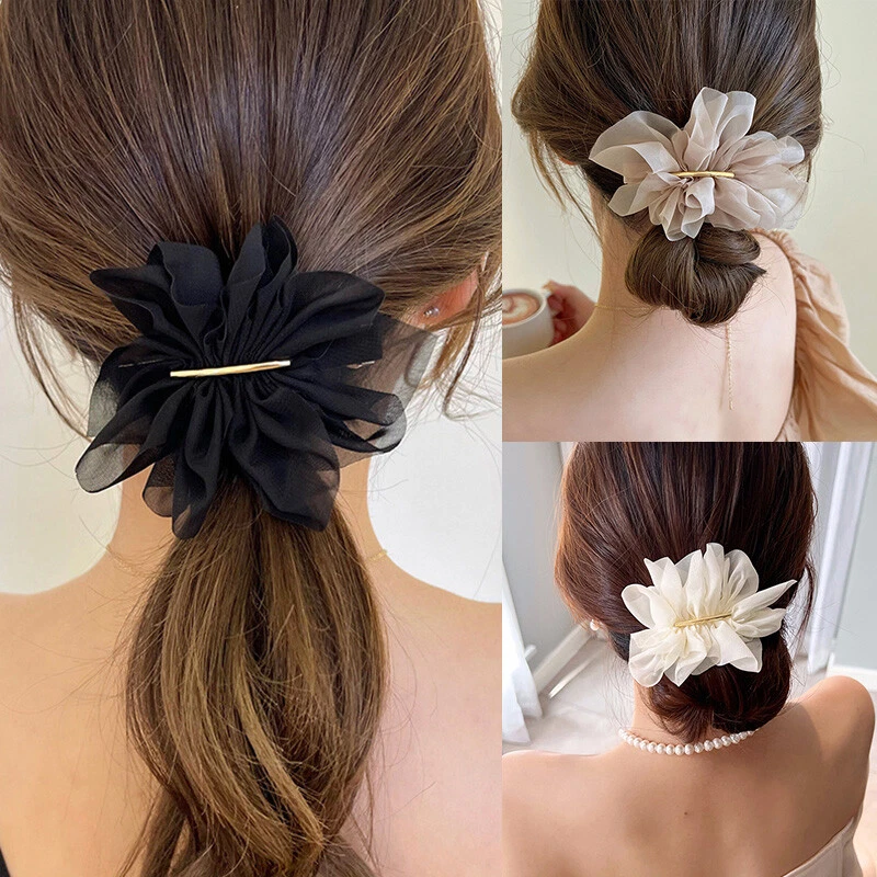 Hada Flor Gasa Horquilla Mujer Espalda Cabeza Resorte Clip Clip Pinza de Pelo Tocado✔ Foto 4 de 4