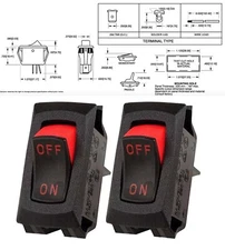 (PACK OF 2) Carling Technologies Switch Rocker RA911-VB-B-1-V OFF None ON SPST
