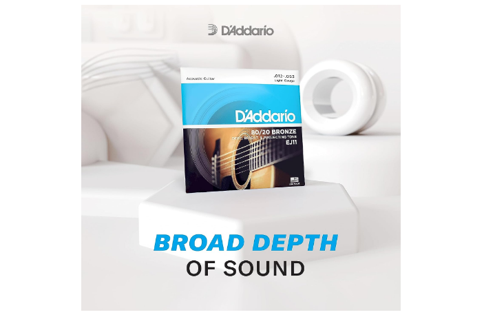D'ADDARIO EJ13 80/20 BRONZE MUTA CORDE CHITARRA Acustica Custom Light Gauge 011 052 Ej 13