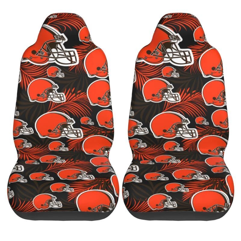 2pcs Cleveland Browns Elastic Car Seat Covers Printed Seat Cover Universal