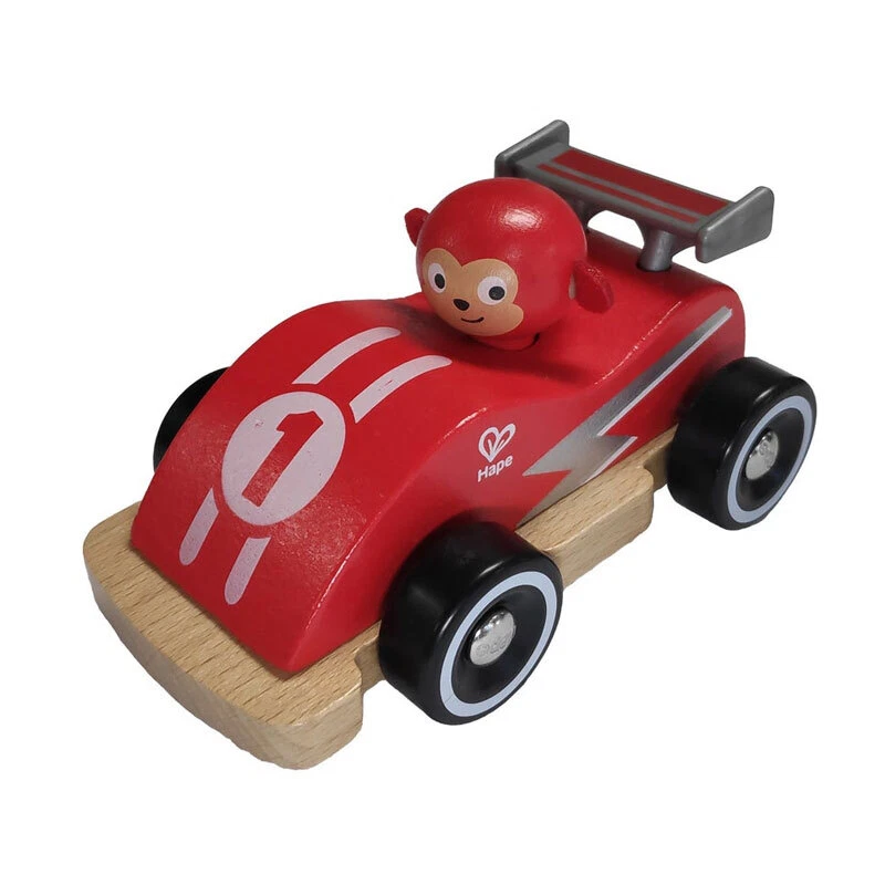 Hape E0486 Flitzer Fahrzeug "Rennwagen" rot Holz - Bild 1 von 1