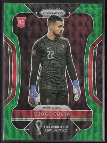 2022 Panini Prizm FIFA World Cup Qatar #176 Diogo Costa Green Wave RC