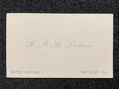 Red Bluff California CA Tehama Co. Newspaper Editor C1890 Business Card Ad