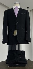 ABITO UOMO NERO FRESCO LANA MADE IN ITALY 46 48 50 52 54 56 58 60 D6 CERIMONIA