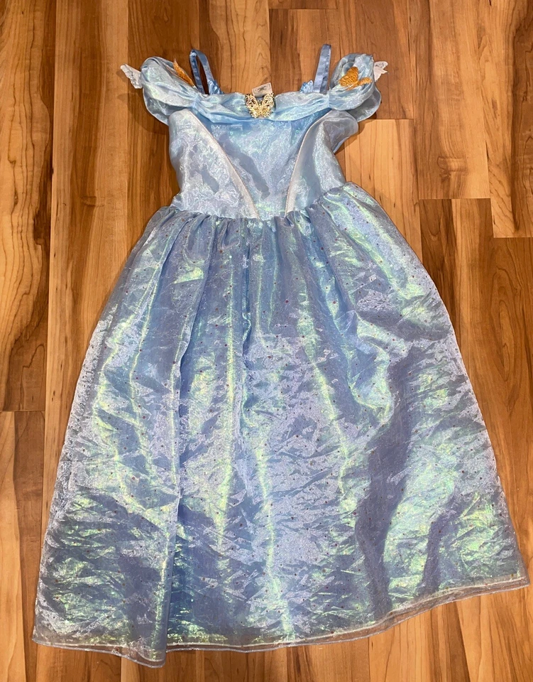 Disney Collection Live Action Cinderella Costume Dress Girls 9/10 Butterflies - Image 2 of 4
