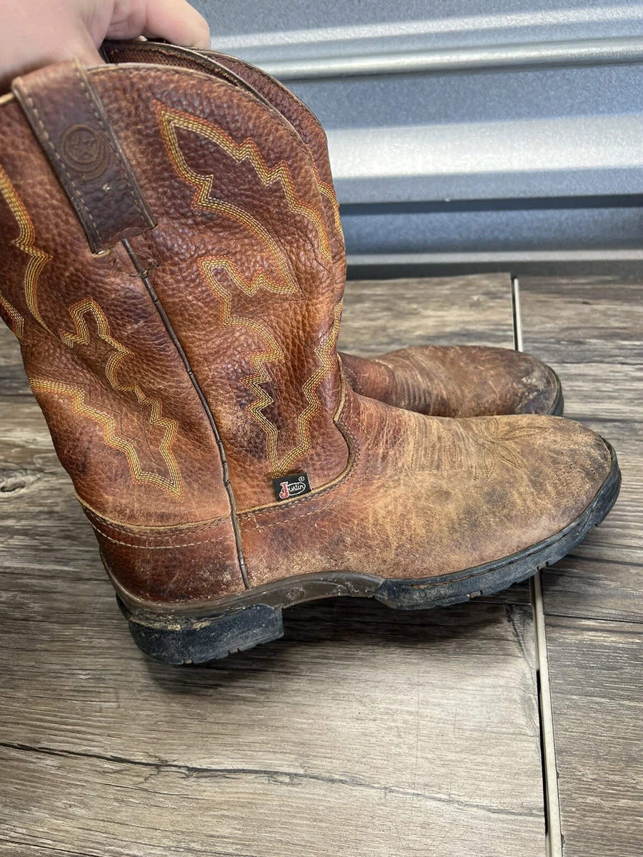 Justin Brown L9018 George Strait Tan Brown Waterproof Roper Cowboy Boots  9.5 B | eBay