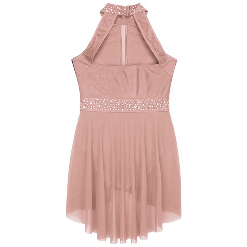 Kid Girl Sleeveless Shiny Ballet Leotard Dress Performance Competition Dancewear - Picture 17 of 56
