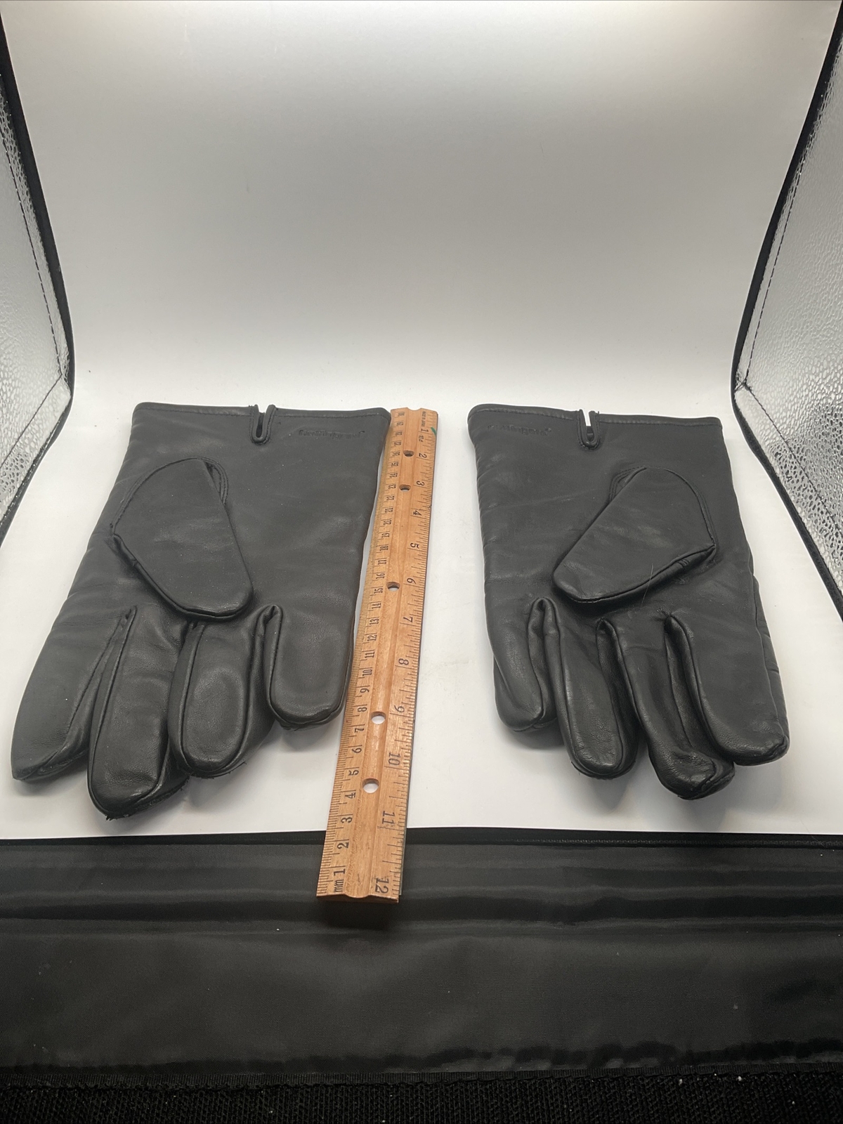 Vintage Hotfingers Wells Lamont Gloves Black Leather Lined Men’s X