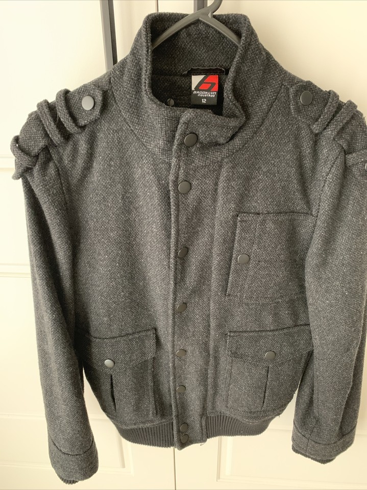 Brooklyn Industries Bomber Jacket wool Mix size 12 like New
