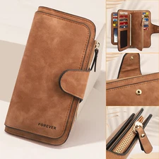 Women Lady Soft Leather Wallet Long Clutch Card Phone Holder Purse Pouch Handbag