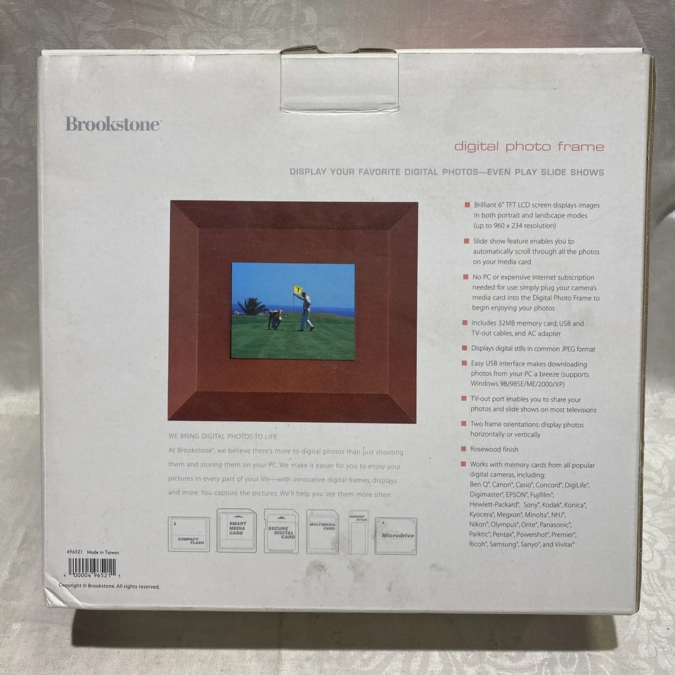 Brand New Brookstone 6in LCD Digital Photo Frame Rosewood Color - Image 4 of 4