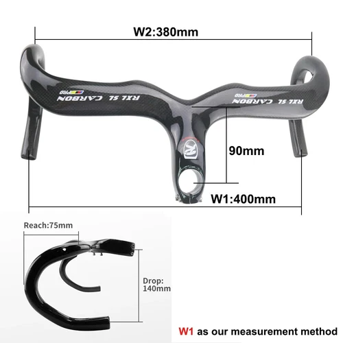 380-440mm Carbon Road Bike Integrated Handlebar Internal Routing Handlebar - Picture 40 of 48