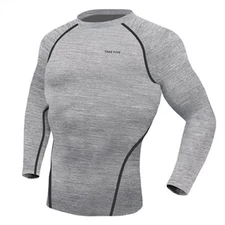 Take Five Mens Skin Tight Compression Base Layer Running Shirt S~2XL Gray NT004