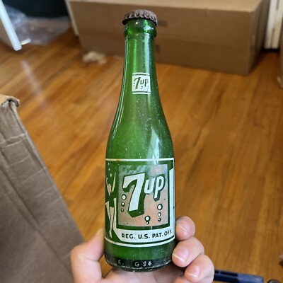 Vintage 7up ACL Soda Bottle Virginia Bottling VA 7oz Swimsuit girl