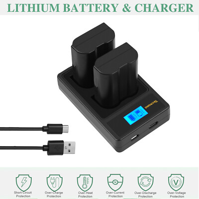 2X 2800mAh Akku Für Nikon EN-EL15b EN-EL15a D810 D850 D800E Z6 Z7 V1 + Ladegerät