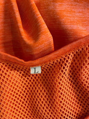 Orange Racerback Tank Top With Mesh Detail Size L Womens Activewear - Picture 5 of 6